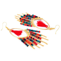 Yellow Chimes Colorful Beads Multicolor Tassel Earring for Women & Girls