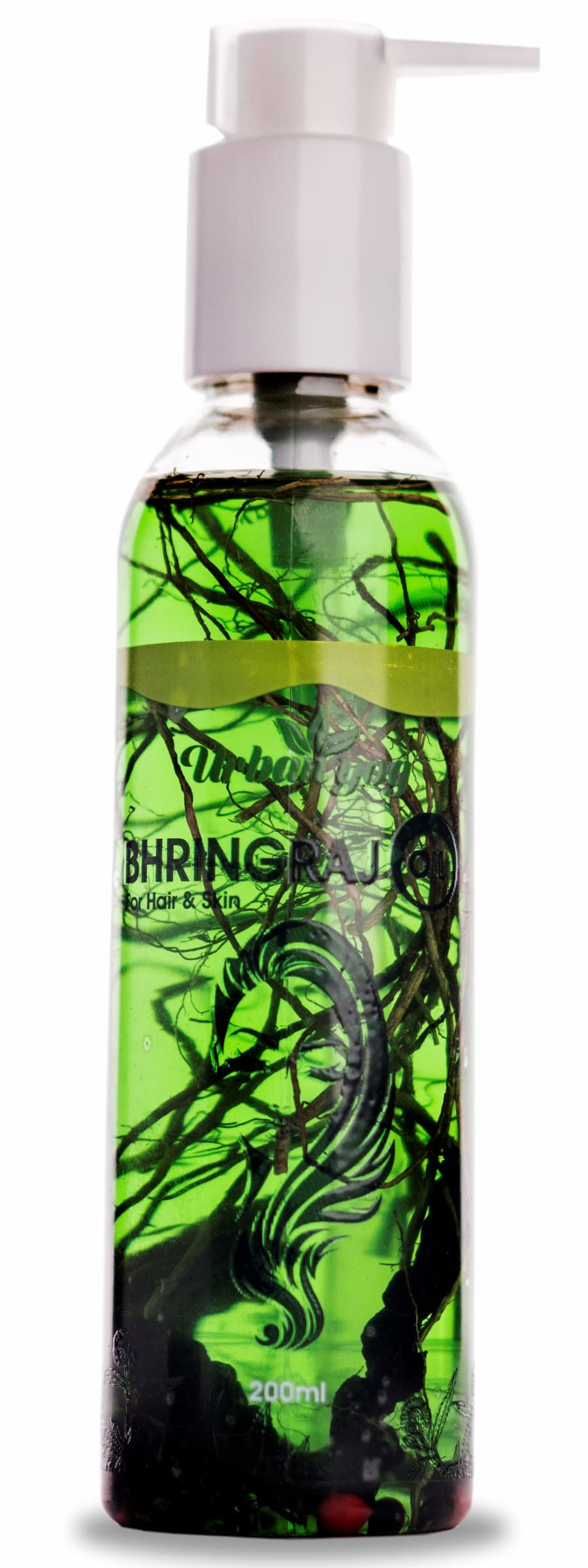 Urban Yog Ayurvedic jadibuti Bhringraj Oil for Hair and Skin with Herbs For Thicker hair and Dandruff free scalp and Acne-prone skin – 200 ml