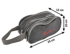 Kuber Industries Rexine Lightweight Travel Toiletry Bag Shaving Kit with Carrying Strap (Grey) 54KM4283