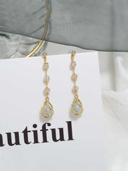 Yellow Chimes Earrings For Women Gold Tone Round Crystal Drop Dangle Earrings For Women and Girls