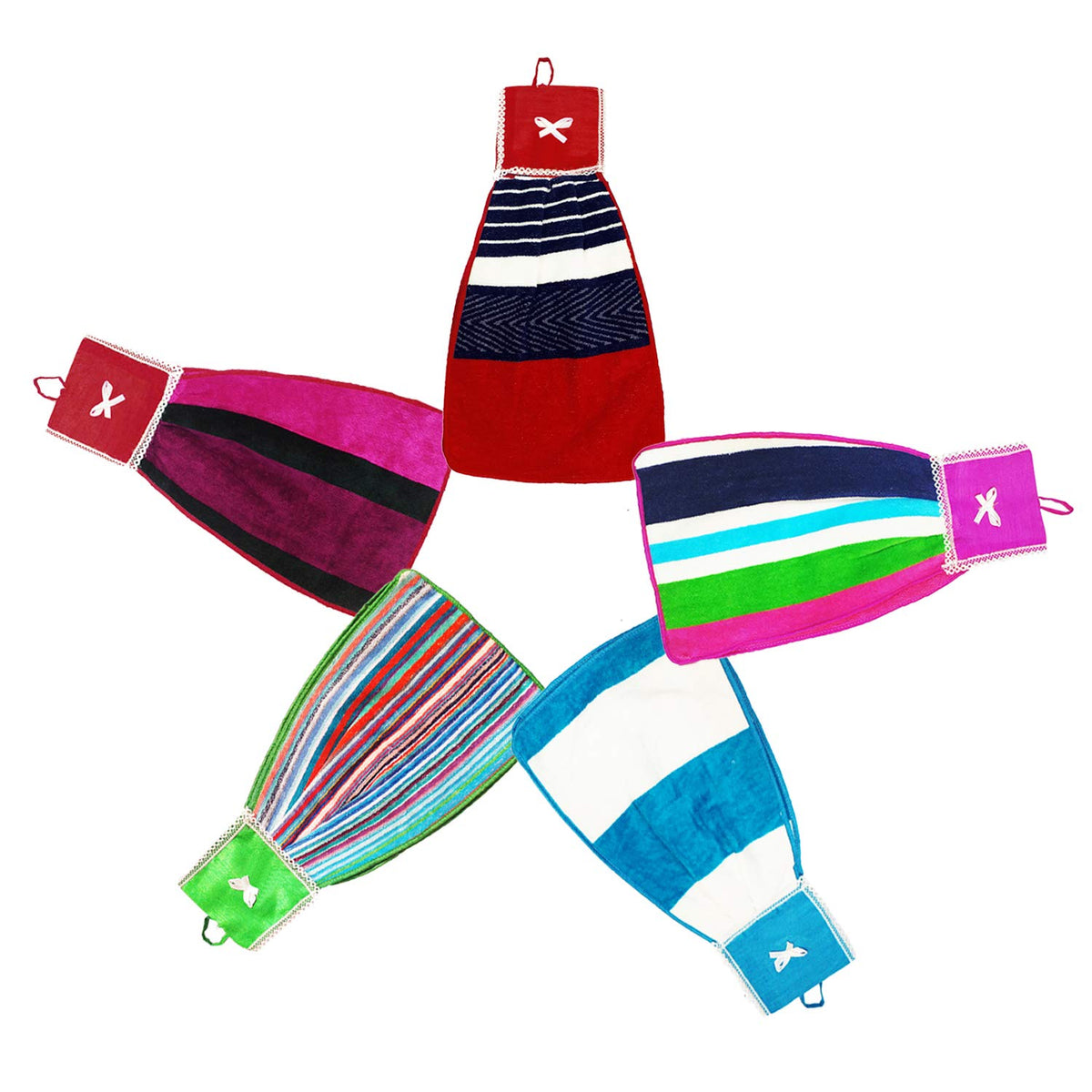 Kuber Industries Hanging Cotton 5 Pieces Cotton Washbasin Napkin/Hand Towel for Kitchen and Bathroom (Multi)