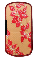 Heart Home Leaf Design PVC 2 Pieces Fridge/Refrigerator Handle Cover (Gold & Red) CTHH5392, Standard