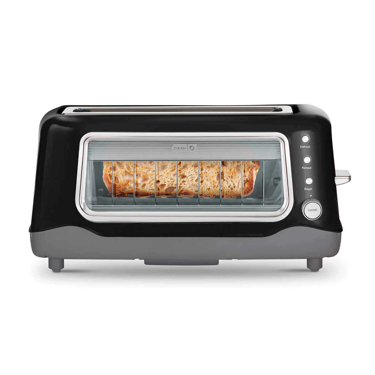 Dash Bread toaster 2 Slice with Extra Wide Slot | No.1 in USA 1100W Pop up toaster 2 slices Automatic | 7 Browning Levels with Defrost & Reheat | Removable Crumb Tray | Black