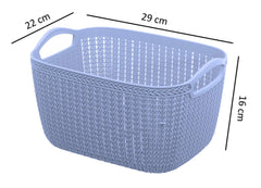 Kuber Industries Plastic Multipurpose Large Size Flexible Storage Baskets/Fruit Vegetable Bathroom Stationary Home Basket with Handles (Grey) -CTKTC42909