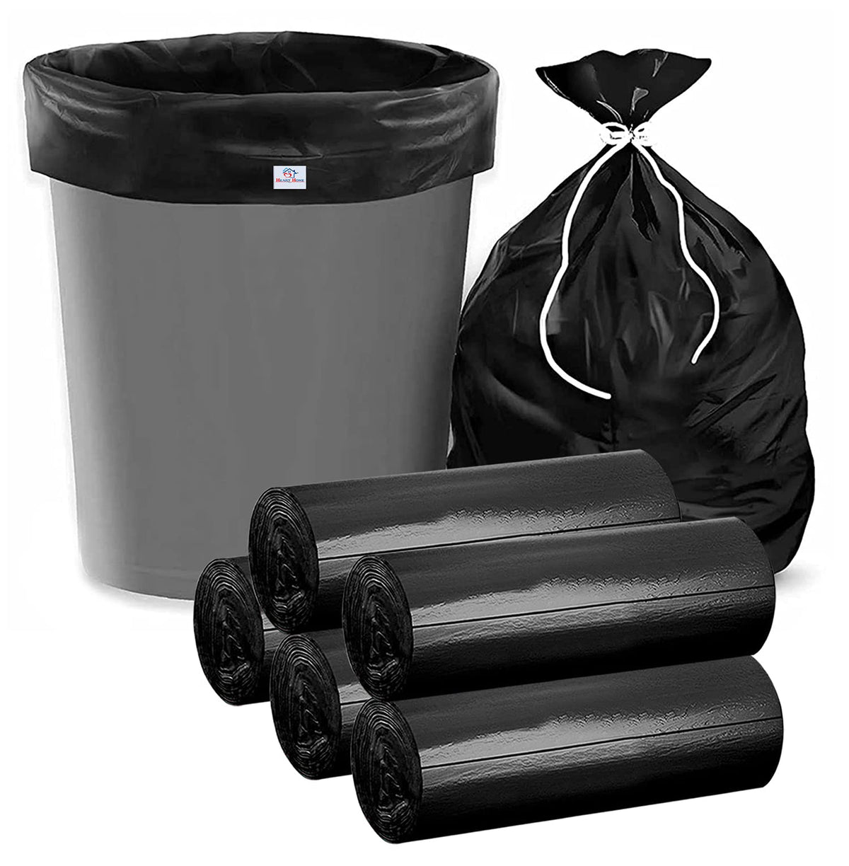 Garbage bag, dustbin bags, medium size, Trash Bags, 150 Bags 19x21 Inches.