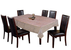 Kuber Industries Embossed Floral Design PVC 6 Seater Dining Table Cover (CTKTC29982, Transparent, Standard)