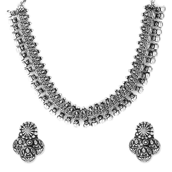 Yellow Chimes Jewellery Sets : Buy Yellow Chimes Silver Oxidised Jewellery  Set Handcrafted Traditional Choker Necklace Set Online | Nykaa Fashion.