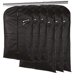 Kuber Industries Non Woven 6 Pieces Men's & Kid's Hanging Coat Blazer Suit Cloth Cover- Big & Small (Black) -NEWTC5885