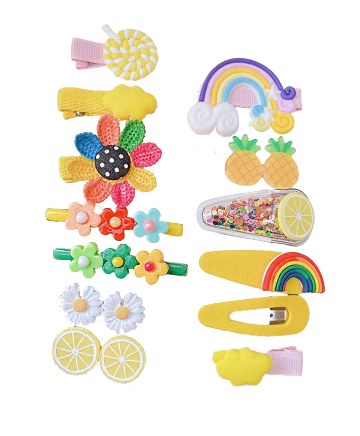 Melbees by Yellow Chimes Hair Clips for Girls Kids Hair Clip Hair Accessories For Girls Cute Characters Pretty Snap Hair Clips for Baby Girls 8 Pcs Yellow Alligator Clips for Hair Baby Hair Clips For Kids Toddlers