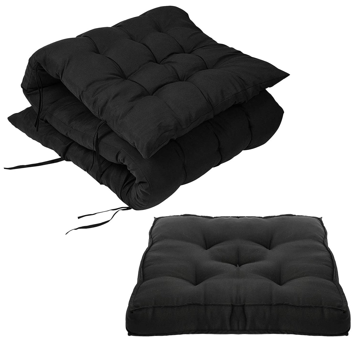 Kuber Industries Soft Home Microfibre Cushion Long and Square Chair Pad Cushion for Indoor/Outdoor Home Office Garden Décor(Navy Blue,46 x 16 inches,Set of 2)-KUBMART11925