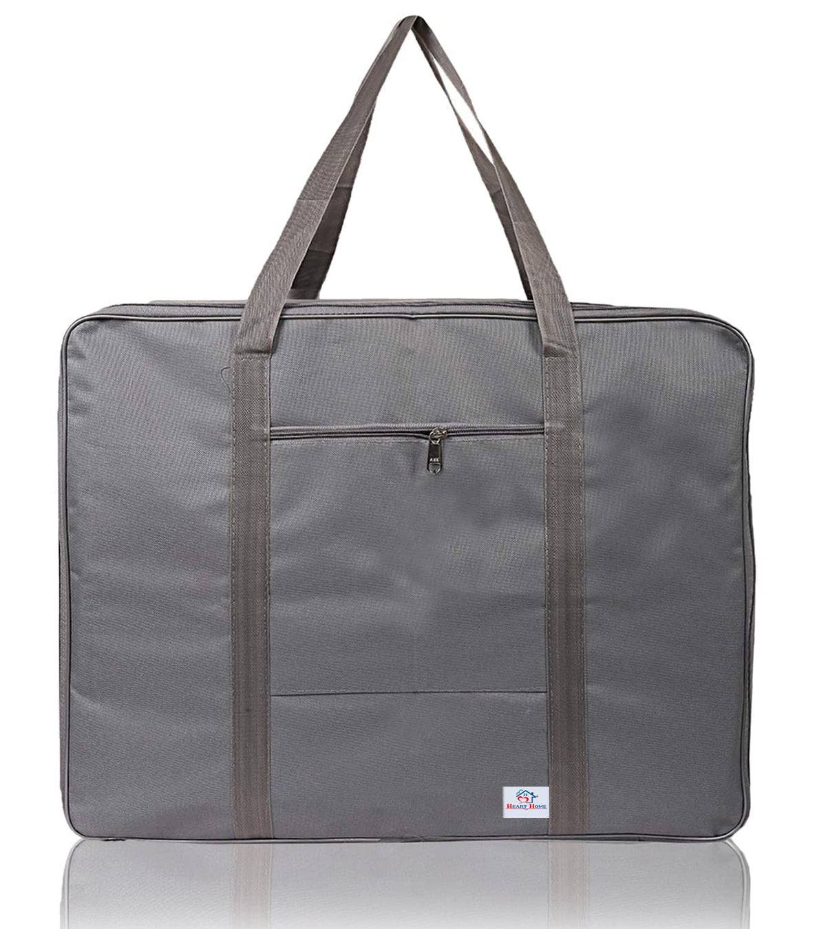 Heart Home Large Lightweight Foldable Multipurpose Storage bag, Cloth Organiser, Travel Bag With Zippered Closure And Handle (Grey)-HS43HEARTH26668