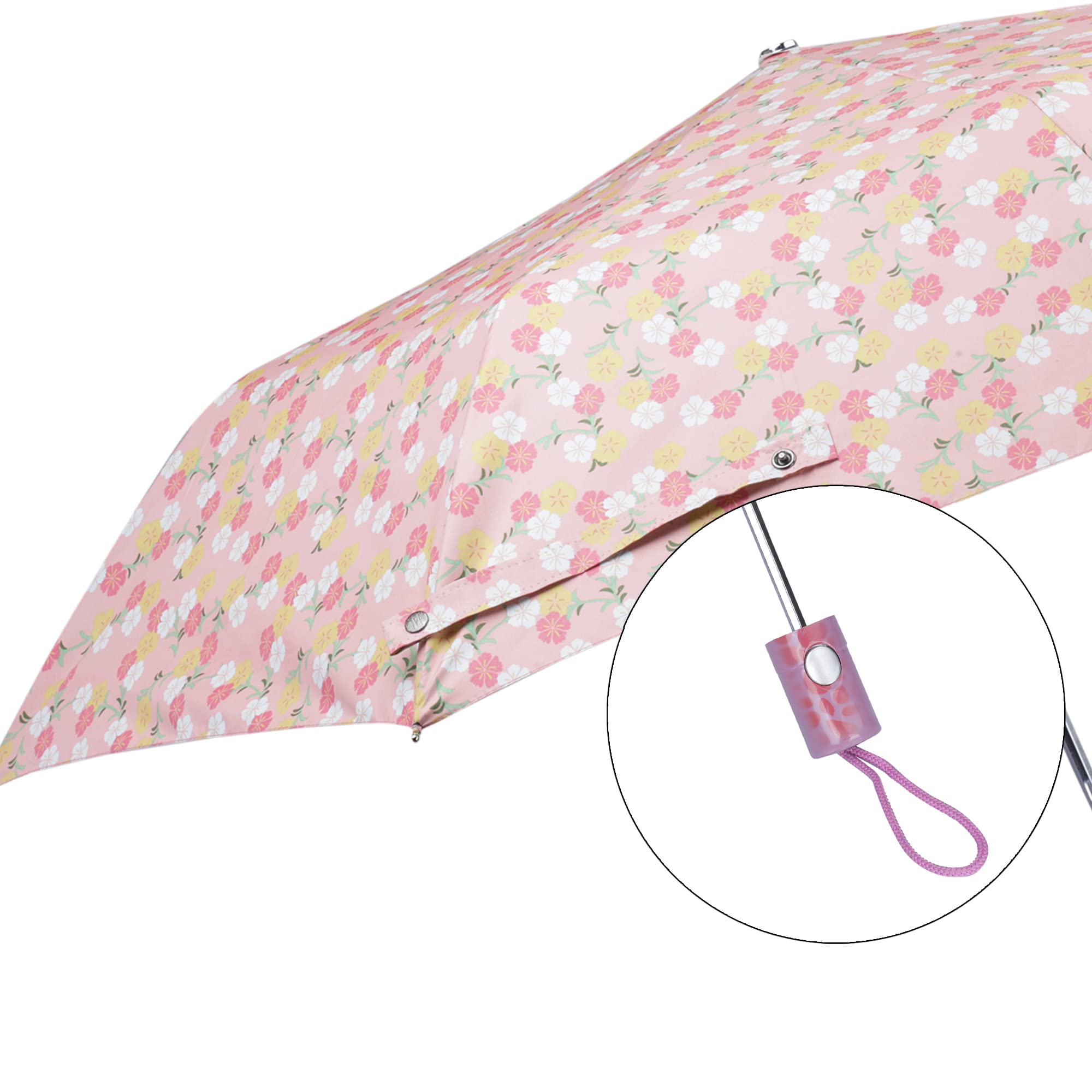 THE CLOWNFISH Umbrella Splash Series 3 Fold Auto Open Waterproof Water Repellent 190 T Immitation Nylon Double Coated Silver Lined Umbrellas For Men and Women (Baby Pink)