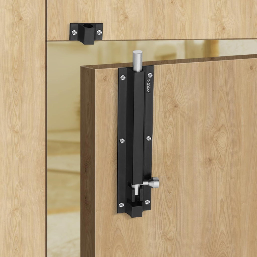 Plantex 8-inches Long Latch Lock for Door and Windows - Black (Pack of ...