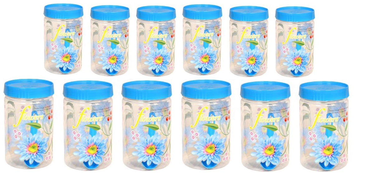 Kuber Industries 12 Piece Plastic Container Set,500ml & 1100ml, Blue,Standard,CTKTC0113