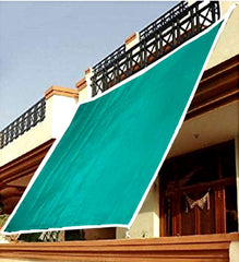 Kuber Industries Dark Green Sun Shade Sail Square Canopy - Permeable UV Block Fabric Durable Outdoor-10 x 5 ft. (Green)