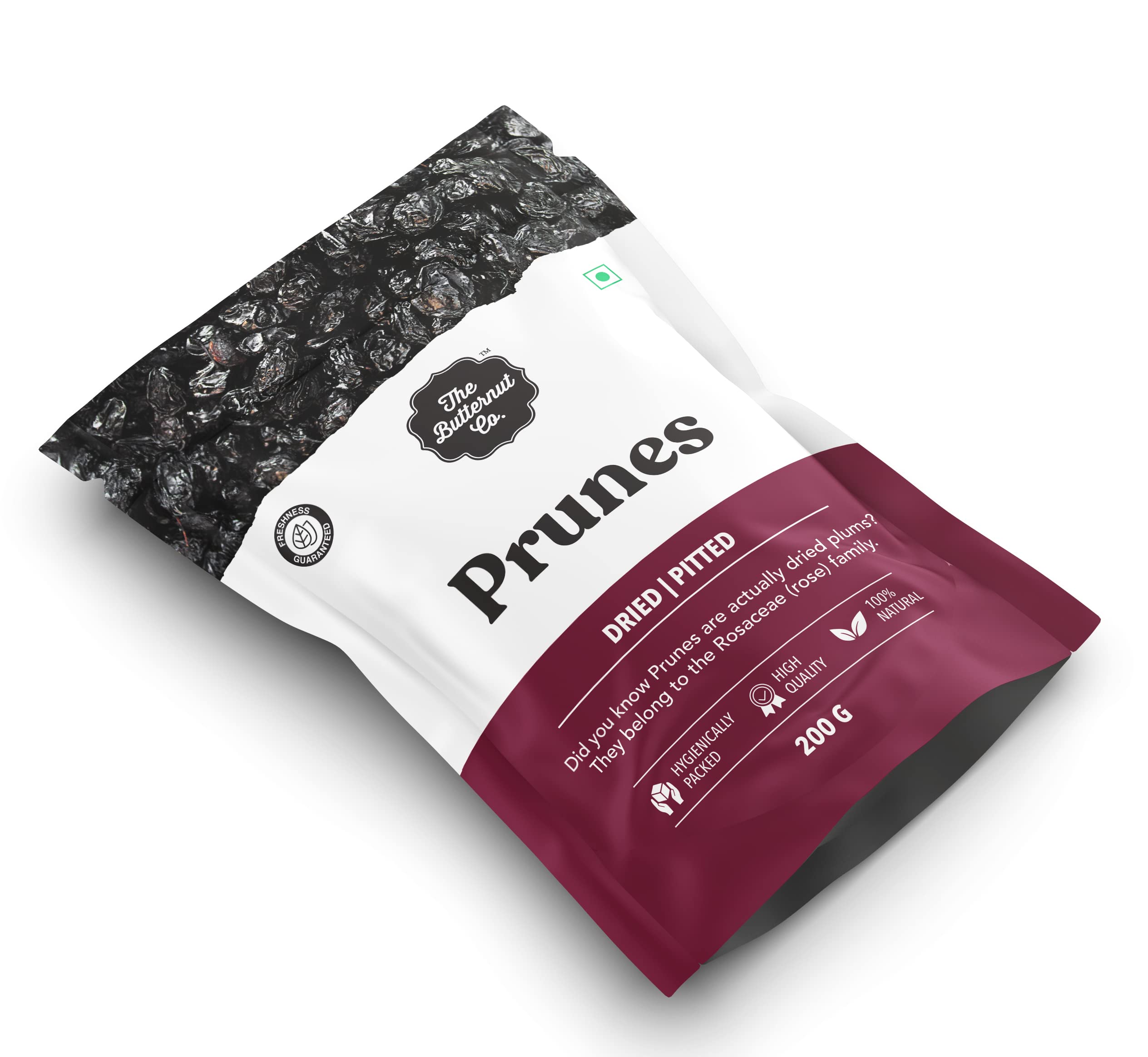 The Butternut Co. Premium Pitted Prunes 200g | 100% Natural | High Fiber | Gluten Free | Naturally Sweet