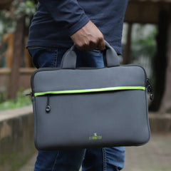 THE CLOWNFISH Lucas Series Polyester Unisex 13 inch Tablet Case Laptop Sleeve Laptop Bag Case Slipcase Shoulder & Trolley Strap (Grey)