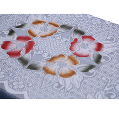 Kuber Industries Floral Cotton 4 Seater Centre Table Cover - Sky Blue (KULS0297)