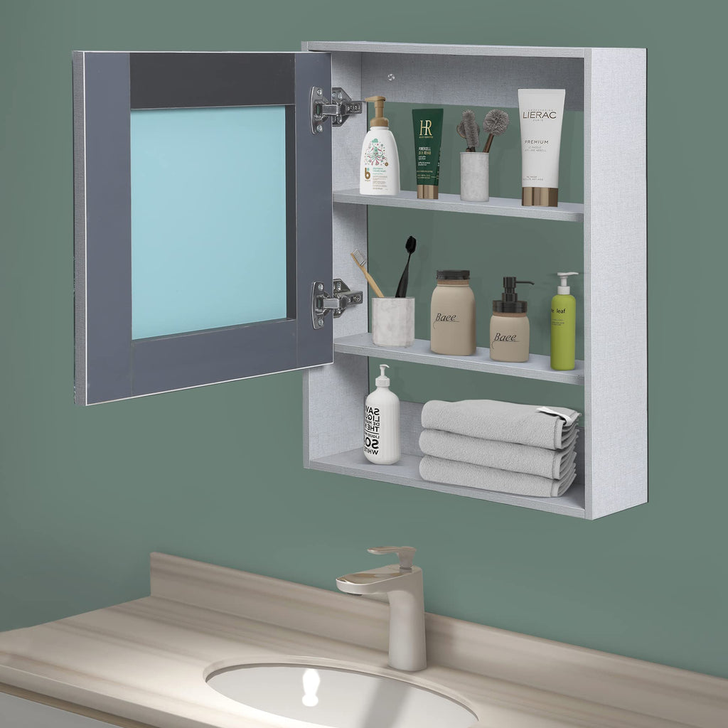 Plantex Bathroom Mirror Cabinet - HDHMR Wood Rio Bathroom Organizer – GlobalBees Shop
