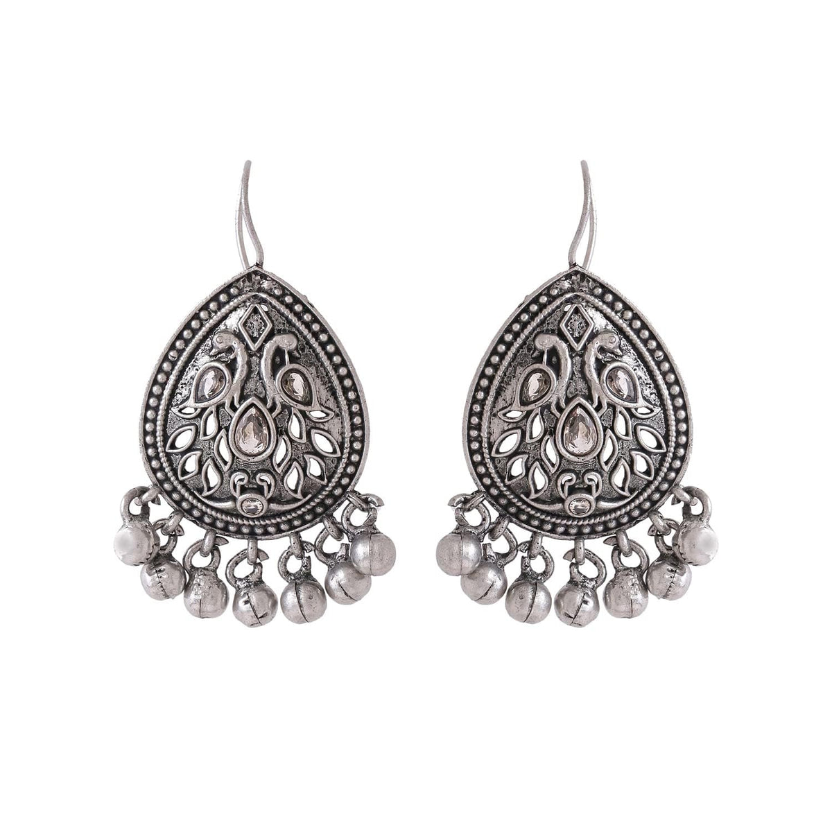 Kairangi Earrings for Women and Girls Silver Oxidised Drop Earrings | Silver Oxidised Drop Earrings|Birthday Gift For girls and women Anniversary Gift for Wife