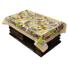 Kuber Industries 3D Design PVC 4 Seater Centre Table Cover - Gold