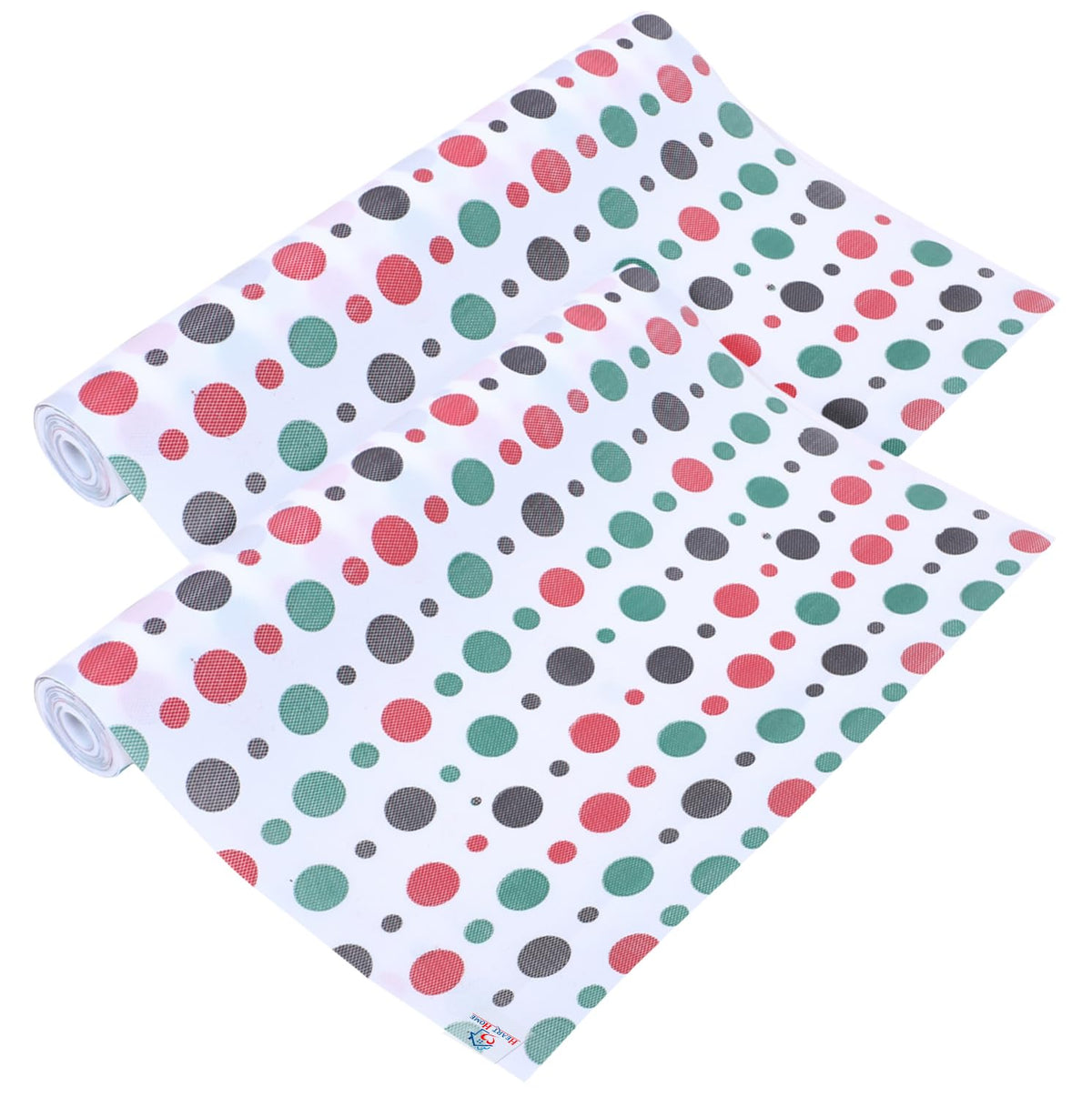 Heart Home Shelf Liner | EVA Kitchen Cabinet Shelf Mat | Anti-Slip Bathroom Mat | Fridge Mat | Table Mat | Multi Dot Print Wardrobe Mat | 1.5 Meter | Pack of 2 | White