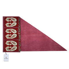 Kuber Industries Fridge Top Cover|Traditional Peacock Design & Cotton Material|6 Utility Side Pockets With Plain Border|Size 94 x 54 CM, Pack of 1 (Red)