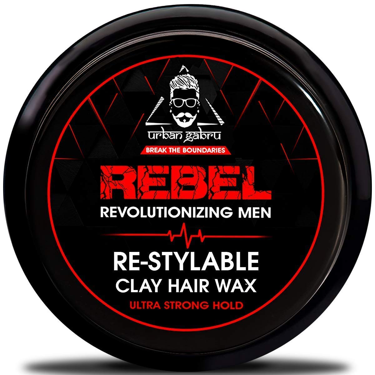 UrbanGabru Rebel Hair Styling Clay Wax for Men | Strong Hold | Matte Finish | 100 Times Re-Styleable with Keratin (Safe & Natural) - 85 gm | Adds Texture