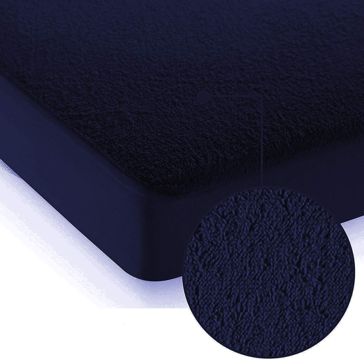 Kuber Industries Terry Cotton Water Resistant Cotton Waterproof and Dustproof Mattress Protector 6 Feet x 6.5 Feet(72" x 78") Blue- CTKTC033186