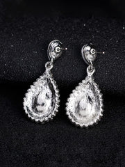 Yellow Chimes Crystal Earrings for Women Silver-Plated White Crystal Tear Drop Earrings For Women and Girls