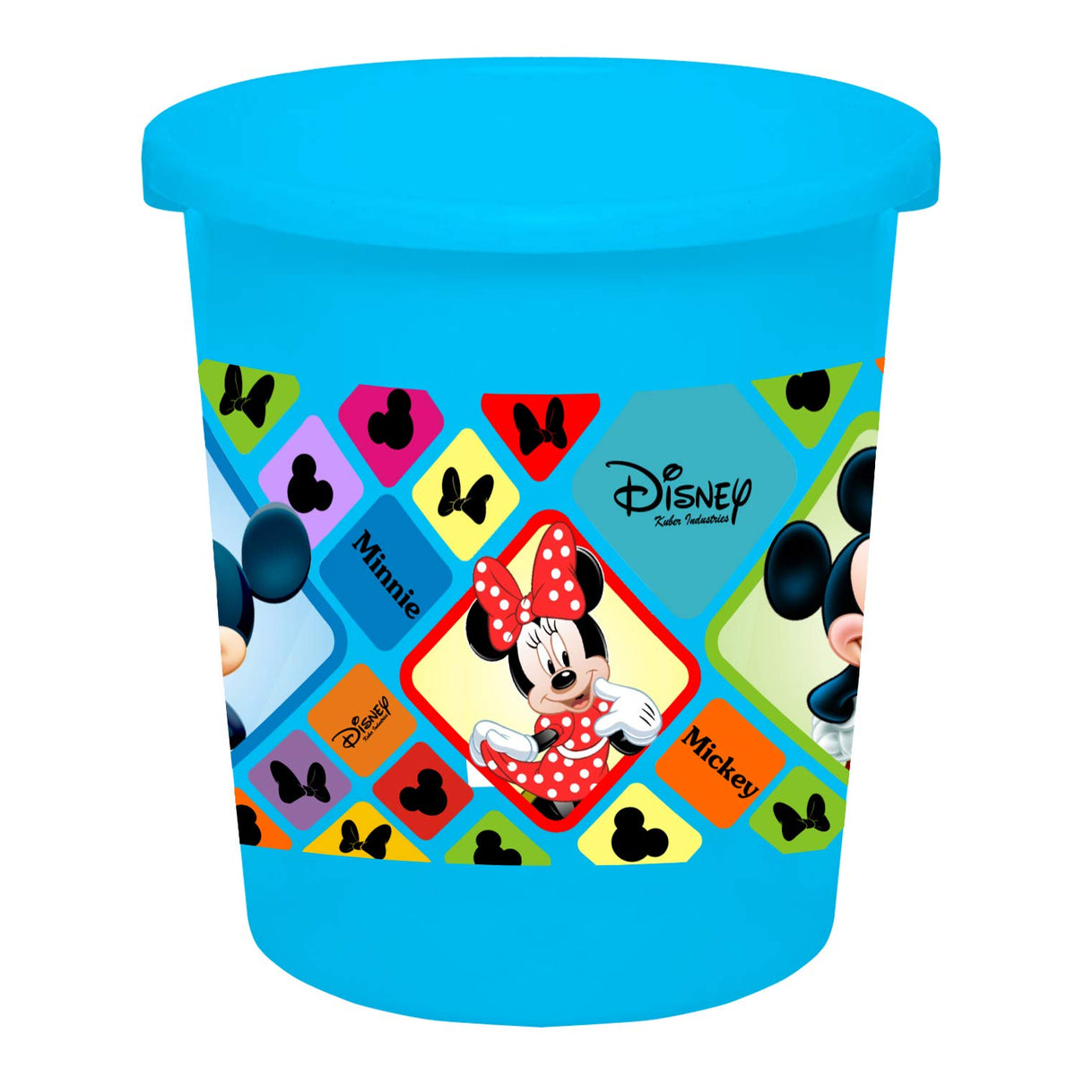 Kuber Industries Disney Mickey Minnie Print Plastic Garbage Waste Dustbin/Recycling Bin for Home, Office, Factory, 5 Liters (Blue) -HS_35_KUBMARTS17767