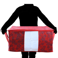 Kuber Industries Underbed Rectangular Storage Bag Organiser, Blanket Cover Set of 2 (Maroon)