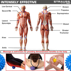 Strauss Acupressure Hard PVC Massage Ball Blue