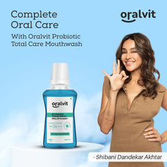 Oralvit Probiotic Total Care Mouthwash with Mild Mint | No Alcohol, No Burning Sensation, No Artificial Flavour | For Men & Women ‚Äì 300ml (Pack of 3)