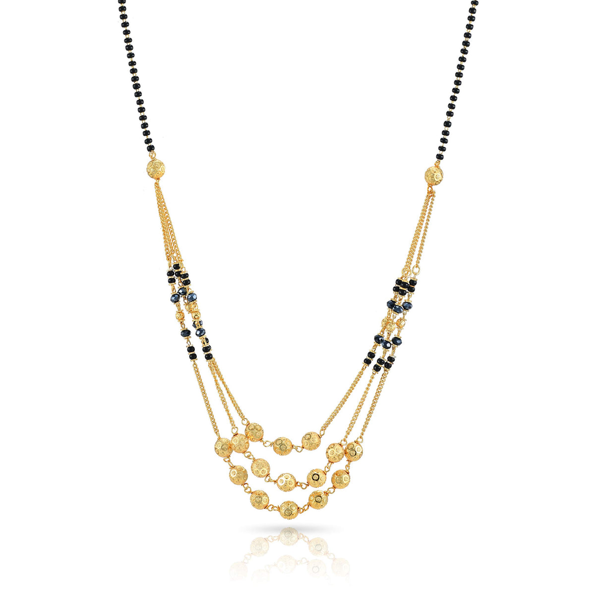 Yellow Chimes Multilayer Beads Gold Plated Traditional Necklace for Women and Girls