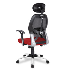 SAVYA HOME Apollo High Back Ergonomic Office, Work from Home Chair with 2D Lumbar Support, Steel Base,Tiltlock Mechanism (Ergonomic Meshback, Red, Qty-1)
