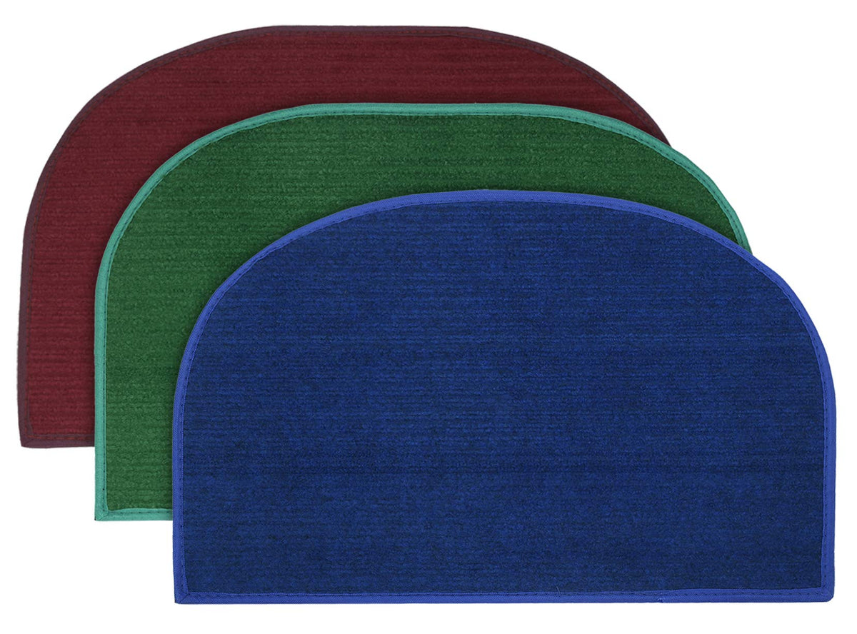 Kuber Industries D-Shape Durable Microfiber Door Mat, Heavy Duty Doormat,(Set of 3,14'' x 23'',Maroon & Green & Blue)-KUBMART12223