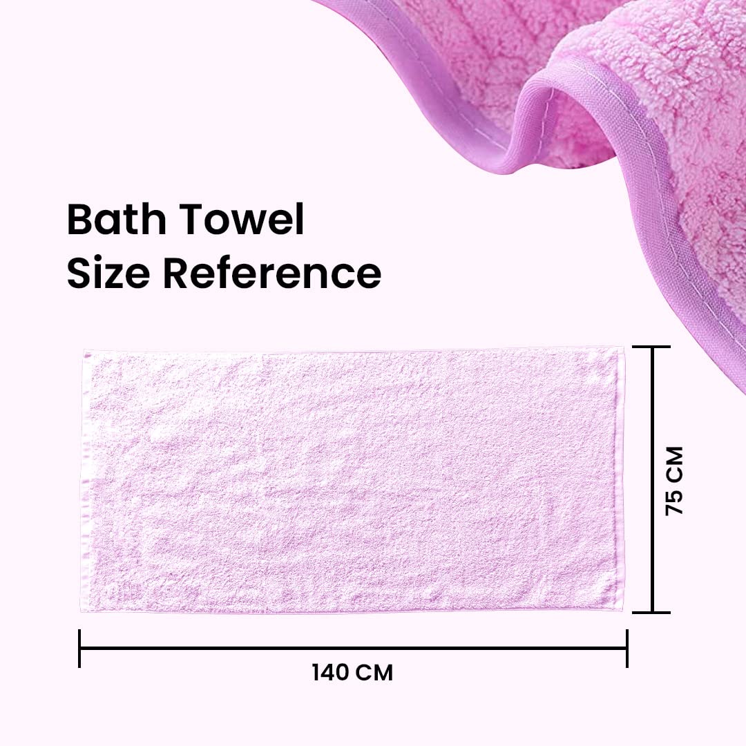 The Better Home Microfiber Bath Towel for Bath | Soft, Lightweight, Absorbent and Quick Drying Bath Towel for Men & Women | 140cm X 70cm (Pack of 4, Pink+Beige) (Pack of 2, Blue+Pink)