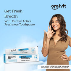 Oralvit Active Freshness Toothpaste with Nano-HAP & Lactoferrin | Daily Germ Protection| Cavity Repair | Daily Germ Protection | Eliminates Bad Breath- 100gm (Pack of 4)