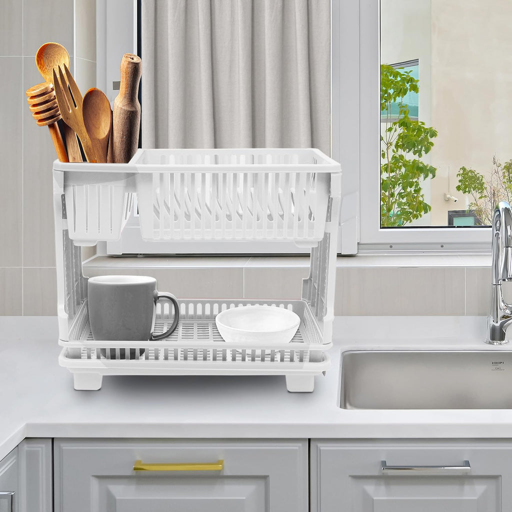 Heart Home Dish Rack | Plastic Dish Rack with Drainer | Drying Basket ...