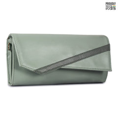 The Clownfish Ivana Series Womens Wallet Clutch Ladies Purse Sling Bag with Multiple Card Slots (Pistachio Green)