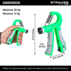 Strauss Adjustable Hand Grip with Counter, Green