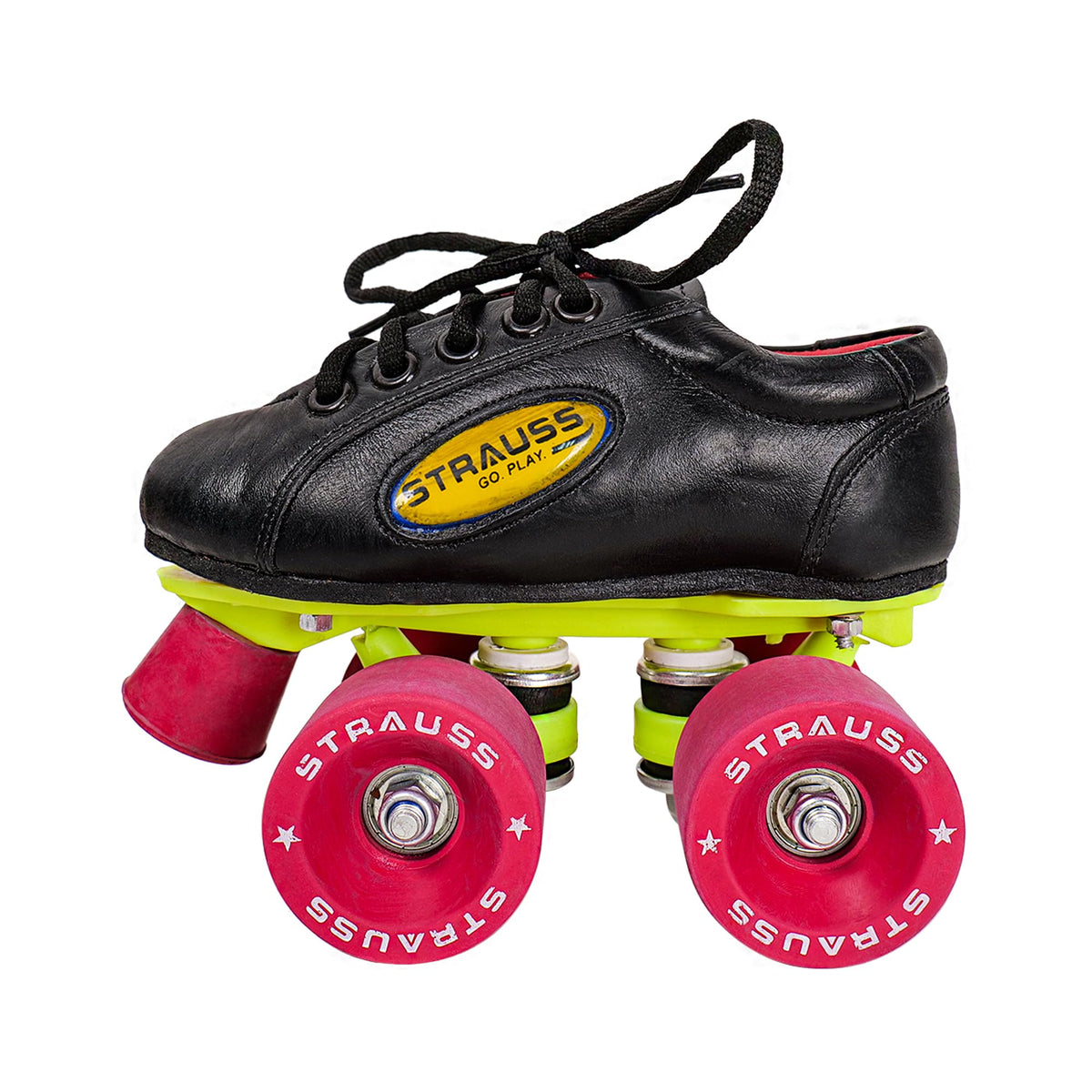 STRAUSS Gripper Skating Shoes | Fixed Body Roller Skates | Shoe Skate With Rubber Wheel |Ideal For Boys, Girls and Kids |Suitable For All Skill Level | Ideal For Kids (10-11 Years) ,Size-3, (Red/Black)