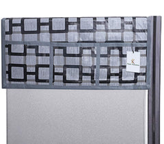 Kuber Industries Checkered Design PVC Fridge/Refrigerator Top Cover (Grey) CTKTC33849