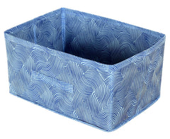 Kuber Industries Rectangular Storage Box/Closet Organizer Box with Handle|Metalic Lahriya Print & Foldable non Woven fabric (Blue & Red)-KUBMART15994