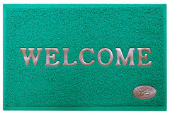 Kuber Industries Rubber Anti Slip Welcome Door Mat for Home Entrance, Office, Shop-KUBMART15368(Pack of 1, Green)