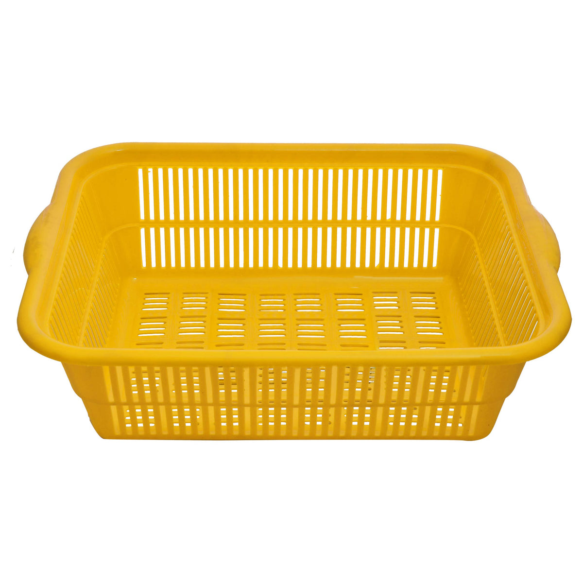 Kuber Industries Plastic Kitchen Small Size Vegetables and Fruits Washing Basket Dish Rack Multipurpose Organizers (Yellow)-KUBERMART586