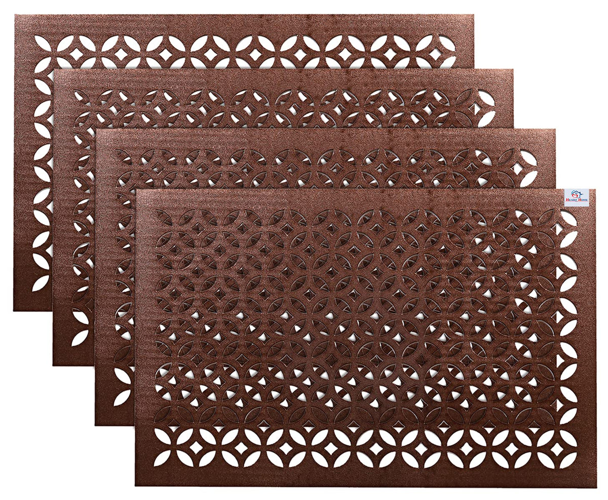 Heart Home Rectangular Soft Leather Table Placemats, Set of 4 (Copper), Standard (HS39HEARTH021919)