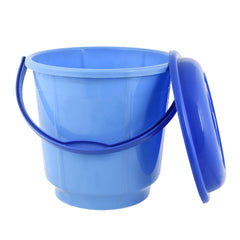Kuber Industries Unbreakable Virgin Plastic Strong Bathroom Bucket with Lid|Size 33 x 33 x 32 CM|Capicity 18 LTR (Blue)-KUBMART15231