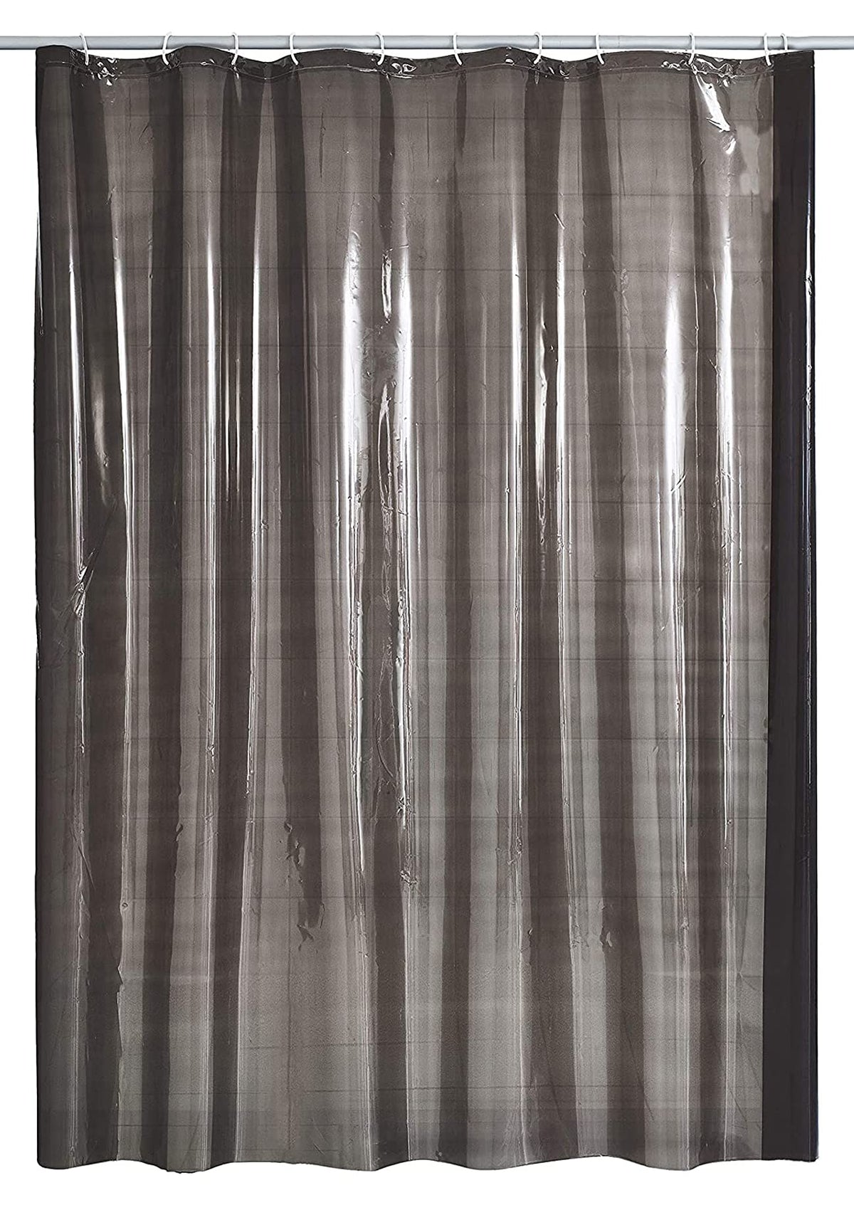 Kuber Industries 0.30mm PVC Shower/AC Curtain, 8 Feet (Black Transparent)-HS_38_KUBMART21470